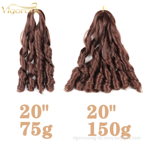 Vigorous half wig loose wave wholesale suppliers custom boxes for hair extensions private label  synthetic braiding hair